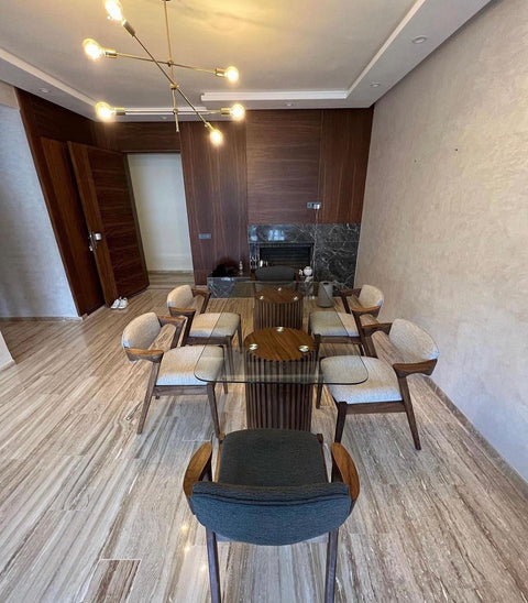 Table à Manger Verre Securisé avec 6 chaises