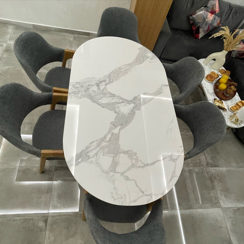 Table à Manger Céramique 6 Chaises de Luxe