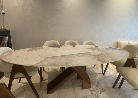 Table à Manger Céramique Contemporaine et Chic avec 8 chaises