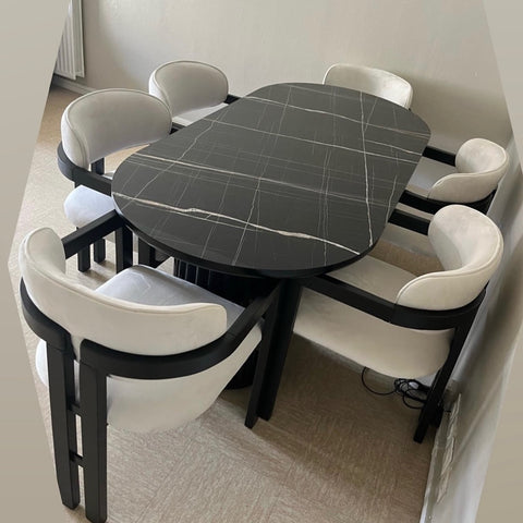 Table à Manger en Céramique avec 6 Chaises
