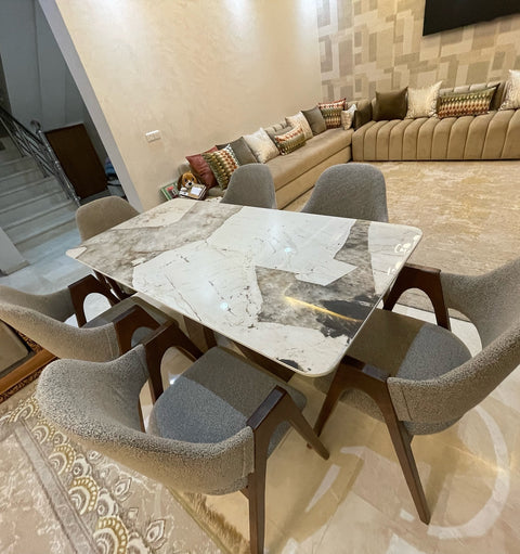 Table à Manger Céramique Élégance Pure avec 6 chaises