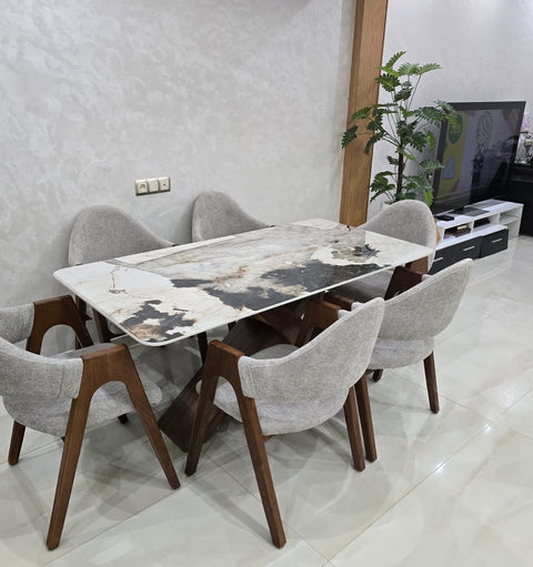 Table à Manger Céramique Sophistiquée avec 6 chaises