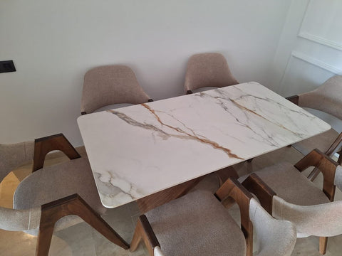 Table Céramique Chic et Raffinée avec 6 chaises