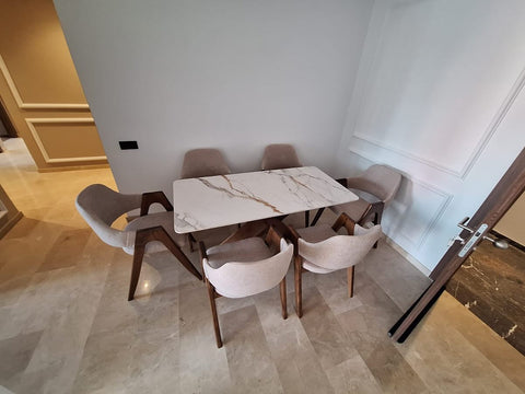 Table Céramique Chic et Raffinée avec 6 chaises