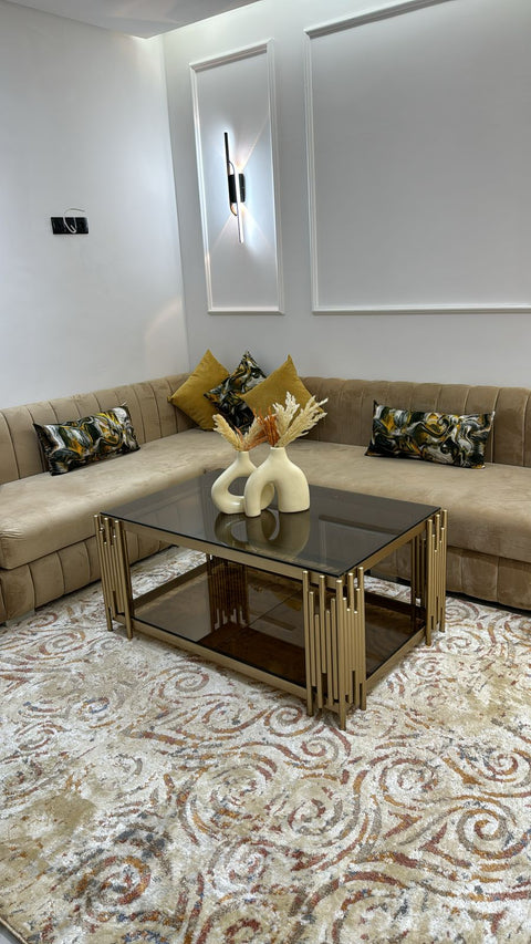 Table basse en verre bronze sécurisé