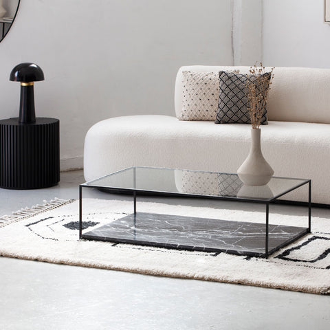 Table basse Khénifra – Marbre noir raffiné