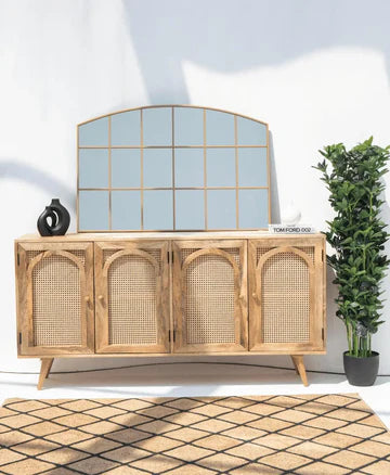 Miroir Mural Doré avec Motif Grillage – Format 120 x 80 cm