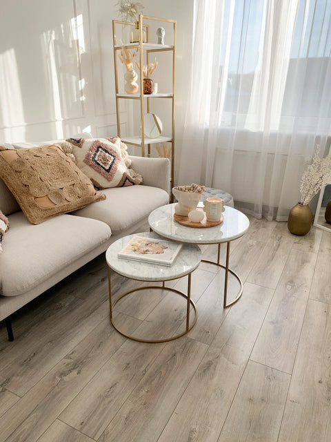 Tables rondes assorties avec surface en marbre