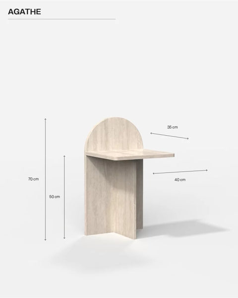 Table de Chevet en Travertin Beige – Élégance Naturelle et Design Intemporel