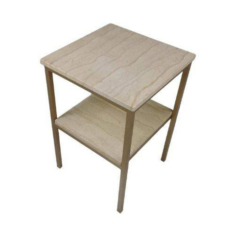 Table d’Appoint 2 Étages – Plateau en Marbre Blanc & Design Élégant