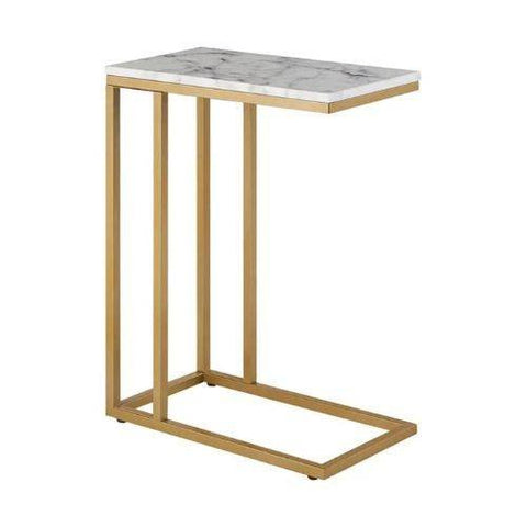 Table d’Appoint – Plateau en Marbre et Structure Métal Élégante