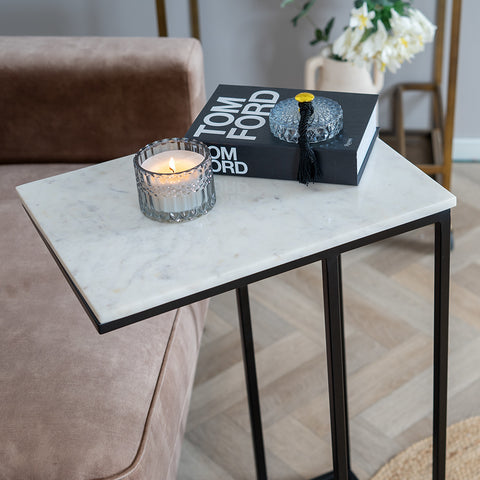 TABLE PC PORTABLE MARBRE METTALITH