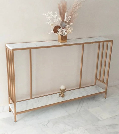 Console d’entrée en marbre à 2 niveaux