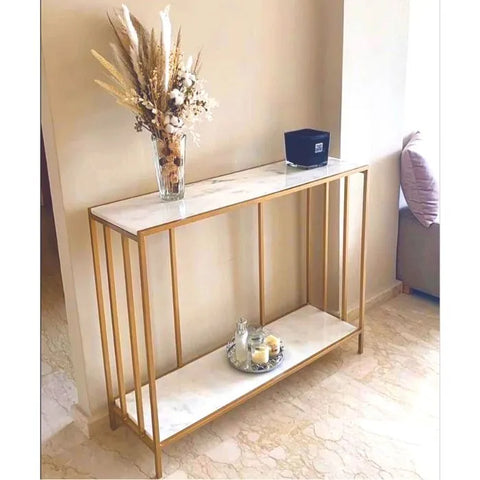 Console d’entrée en marbre à 2 niveaux