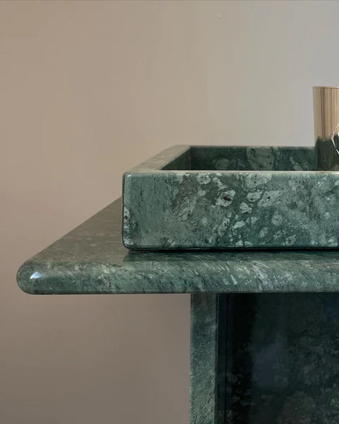 Console Signature en marbre vert 100 % naturel