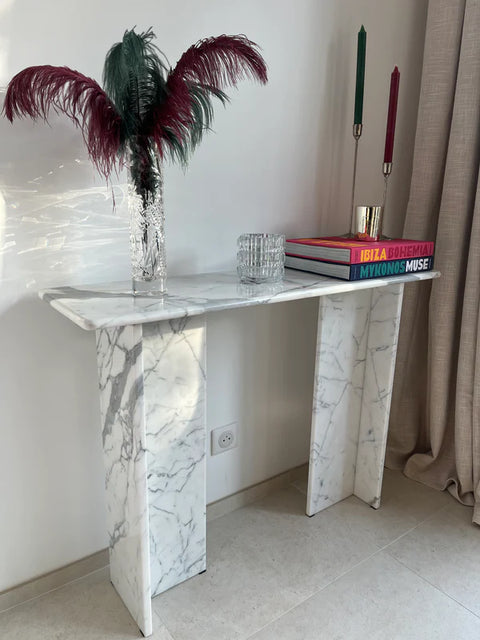 Console Signature en marbre Calacatta 100 % naturel