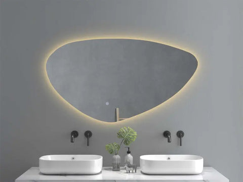 Miroir mural en forme de galet – douceur naturelle et design organique