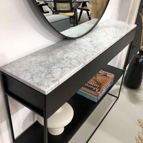 Table console en structure métal noir