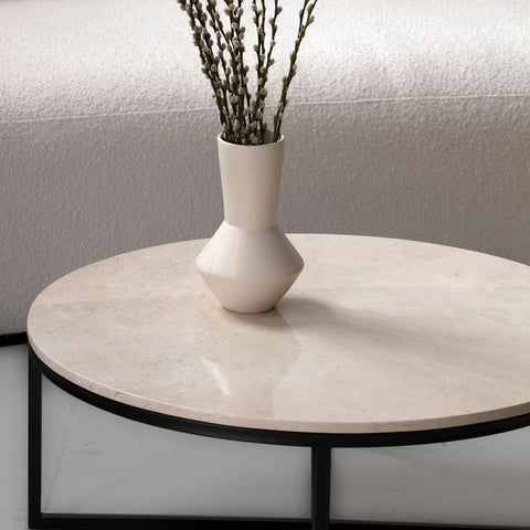Table basse en marbre Crema Marfil – Élégance naturelle