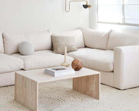 Table basse en travertin (Luna)