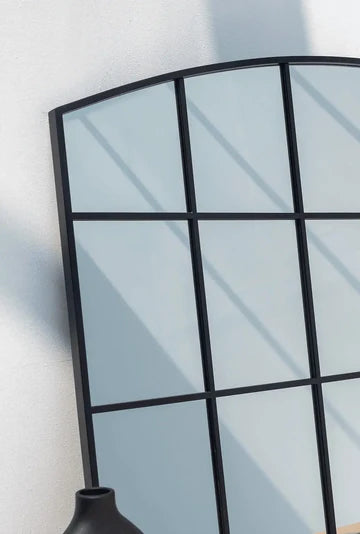 Miroir Mural Noir à Cadre Grillé – Format 120 x 80 cm