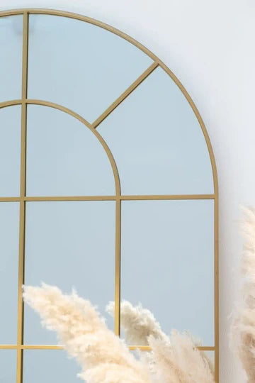 Miroir Mural Doré Grand Format – Forme Arquée, 200 x 100 cm