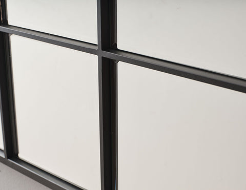 Miroir fenêtre grand format 210x120 cm – finition noire mate