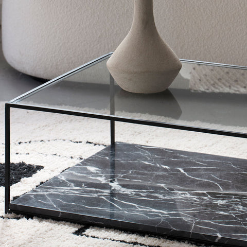 Table basse Khénifra – Marbre noir raffiné