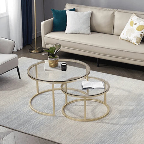 Ensemble de tables basses gigognes au design contemporain