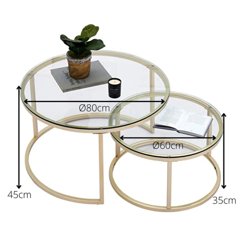 Ensemble de tables basses gigognes au design contemporain