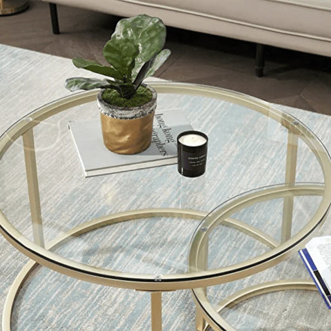 Ensemble de tables basses gigognes au design contemporain