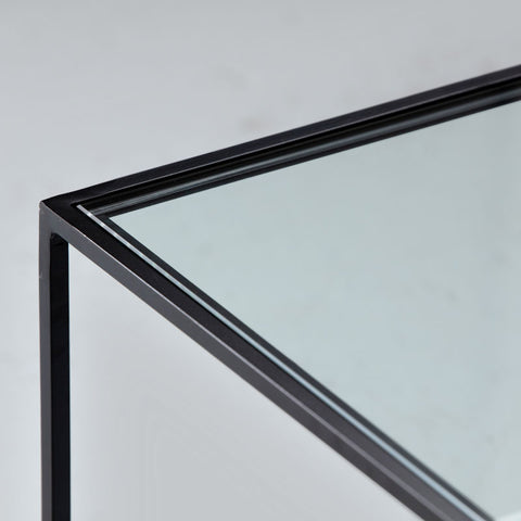 Table Basse en Verre et Marbre Blanc