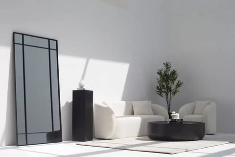 Miroir Noir Grand Format – Design Rectangulaire et Finition Contemporaine