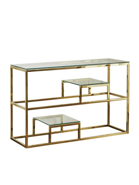 Console majestueuse en inox poli miroir