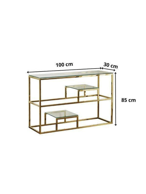 Console majestueuse en inox poli miroir