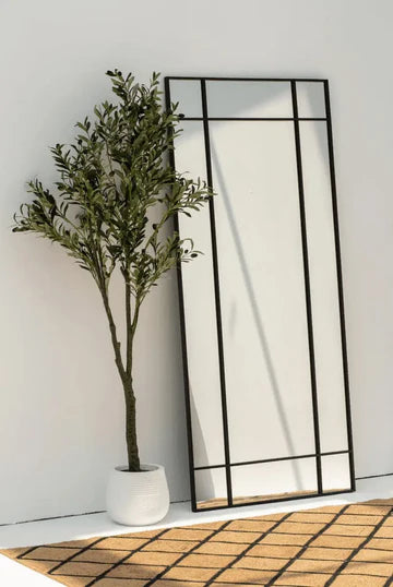 Miroir Noir Grand Format – Design Rectangulaire et Finition Contemporaine