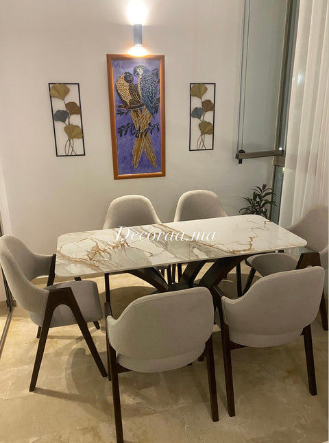 Table à Manger en Céramique avec 6 Chaises – Design Moderne & Élégant | VECCHIA