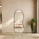 Miroir esthétique pleine longueur en skaï noir VANÉLIA