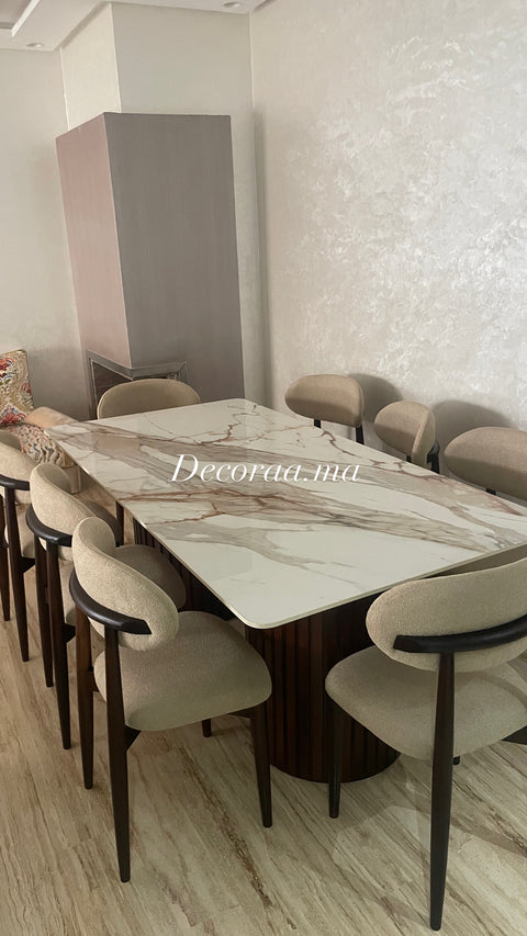 Table à Manger en Céramique Premium avec 8 Chaises - CERAVISTA