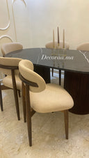 Table à Manger avec Plateau en Marbre de Khénifra et 6 Chaises – MIRANIA
