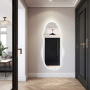 Grand miroir mural asymétrique avec éclairage VÉLORIA