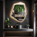 Miroir de salle de bain & lavabo LED sablé au laser LIVANA