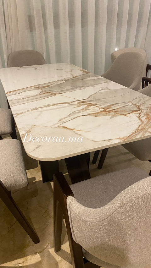 Table à Manger en Céramique avec 6 Chaises – Design Moderne & Élégant | VECCHIA