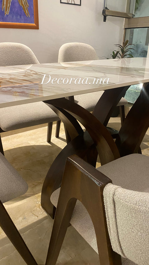 Table à Manger en Céramique avec 6 Chaises – Design Moderne & Élégant | VECCHIA