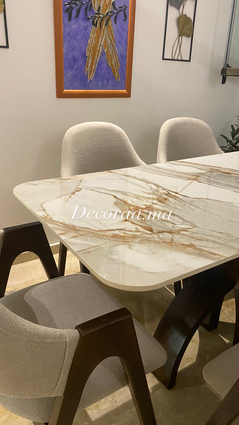 Table à Manger en Céramique avec 6 Chaises – Design Moderne & Élégant | VECCHIA