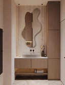 Grand miroir mural moderne ondulé sans cadre ISALINE