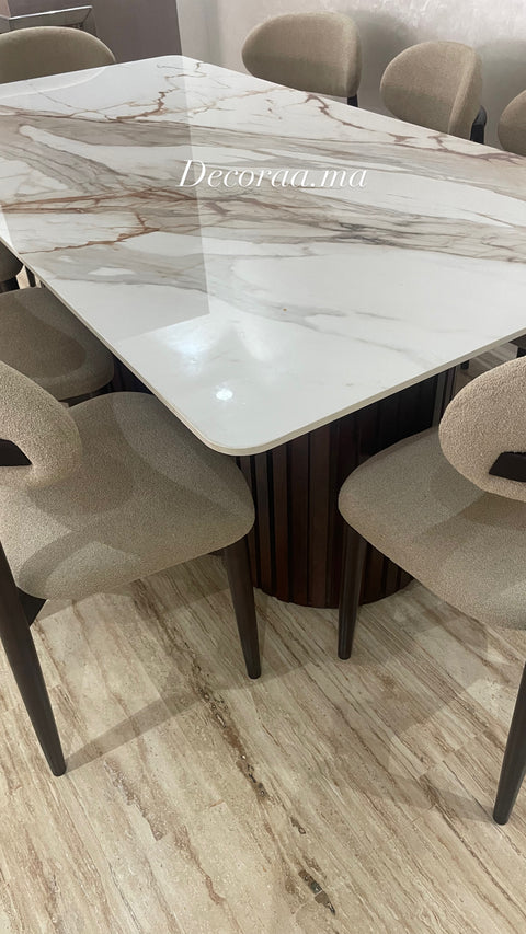 Table à Manger en Céramique Premium avec 8 Chaises - CERAVISTA