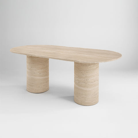 Table à Manger en Travertin Premium – Design Élégant & Contemporain | ALMERA