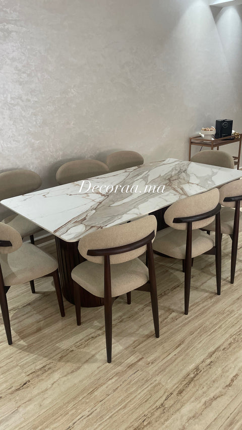 Table à Manger en Céramique Premium avec 8 Chaises - CERAVISTA