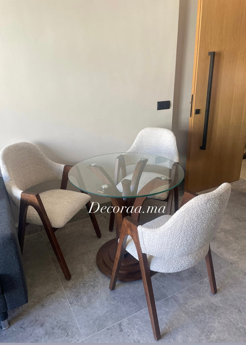 Table en Verre Trempé Sécurisé avec 3 Chaises – Design Moderne & Élégant | LUMIVERA